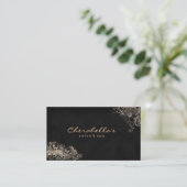 Trendy Salon Spa het Bloemen Zwarte Beige van het Visitekaartje (Staand voorkant)