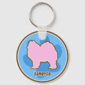 Trendy Samoyed Sleutelhanger (Voorkant)
