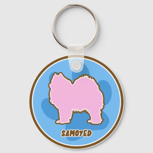 Trendy Samoyed Sleutelhanger (Voorkant)