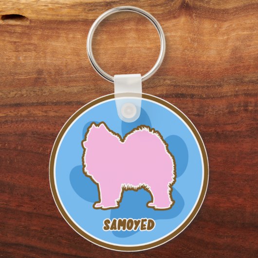 Trendy Samoyed Sleutelhanger (Voorkant)