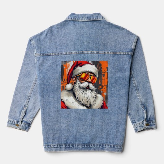 Trendy Santa Claus Denim Jacket (Achterkant)