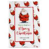 Trendy Santa Claus gift bag editable festive charm Medium Cadeauzakje (Voorkant)
