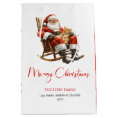 Trendy Santa Claus Modern Warmish Holiday Gift Bag Medium Cadeauzakje (Voorkant)