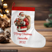 Trendy Santa Claus Modern Warmish Holiday Stocking Grote Kerstsok