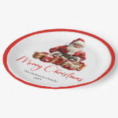 Trendy Santa Claus Stylish Warmish Holiday Plate Papieren Bordje (Gekanteld)