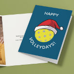 Trendy Santa Pet Pickleball Blue Christmas Foto Feestdagen Kaart<br><div class="desc">Trendy moderne Pickleball kerstvakantie fotokaart. Gele pickleball bal met een rode kerstmuts. Grote foto binnen met persoonlijke vakantieboodschap. Afgeronde moderne minimalistische typografie. Alle tekstgebieden volledig personaliseerbaar. Contact voor hulp bij het personaliseren of aanpassen aan uw individuele wensen. Prettige feestdagen</div>