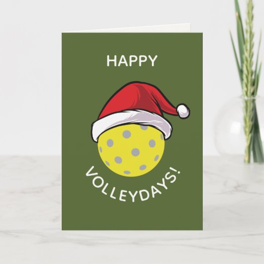 Trendy Santa Pet Pickleball Green Christmas Feestdagen Kaart (Voorkant)