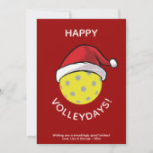 Trendy Santa Pet Pickleball Red Christmas Feestdagenkaart (Voorkant)