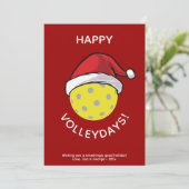 Trendy Santa Pet Pickleball Red Christmas Feestdagenkaart (Staand voorkant)