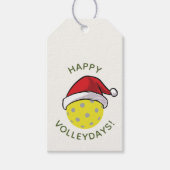 Trendy Santa Pet Pickleball White Christmas Cadeaulabel (Voorkant)