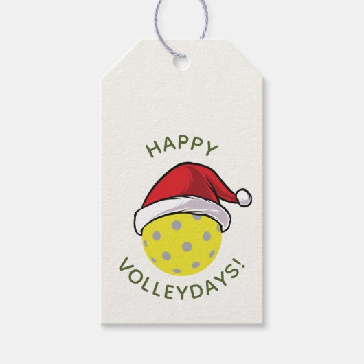 Trendy Santa Pet Pickleball White Christmas Cadeaulabel (Voorkant)
