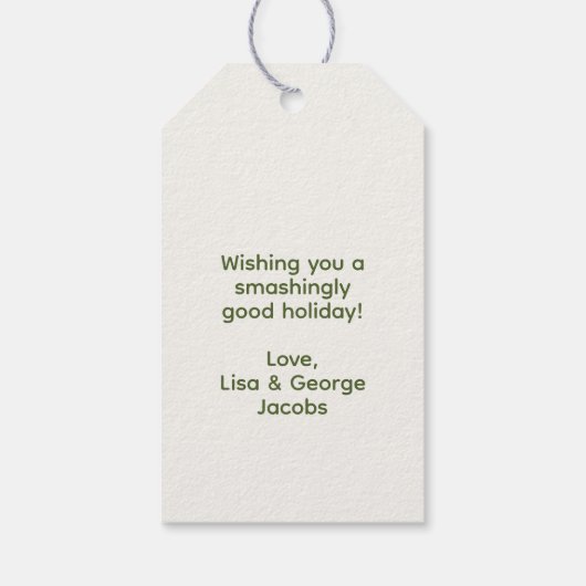 Trendy Santa Pet Pickleball White Christmas Cadeaulabel (Achterkant)