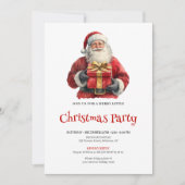 Trendy Santa Watercolor Holiday Dinner Invitation Kaart (Voorkant)