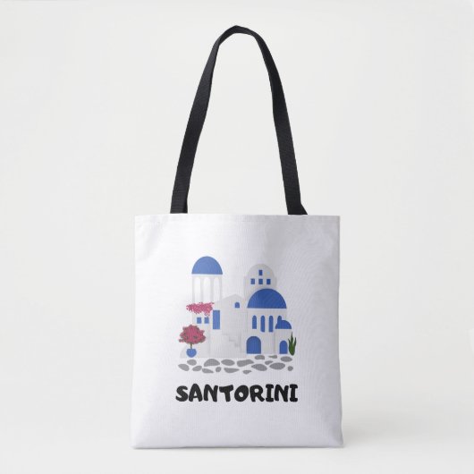 Trendy Santorini Griekenland Architectuur Reizen Tote Bag (Voorkant)