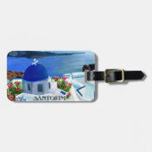 Trendy Santorini Griekenland Illustratie Bagagelabel (Voorkant horizontaal)