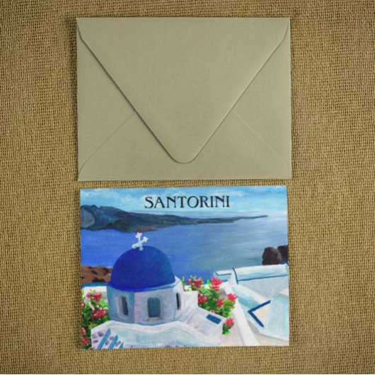 Trendy Santorini Griekenland Illustratie Briefkaart