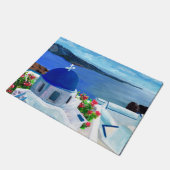 Trendy Santorini Griekenland Illustratie Deurmat (Schuin)
