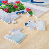 Trendy Santorini Griekenland Illustratie Legpuzzel (Zijkant)