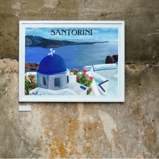 Trendy Santorini Griekenland Illustratie Poster