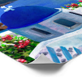 Trendy Santorini Griekenland Illustratie Poster (Hoek)