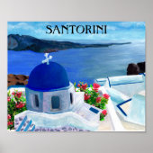 Trendy Santorini Griekenland Illustratie Poster (Voorkant)