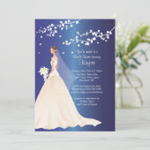 Trendy Sapphire Bride Vrijgezellenfeest Invite Kaart (Staand voorkant)