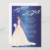 Trendy Sapphire Bride Vrijgezellenfeest Invite Kaart (Voorkant / Achterkant)