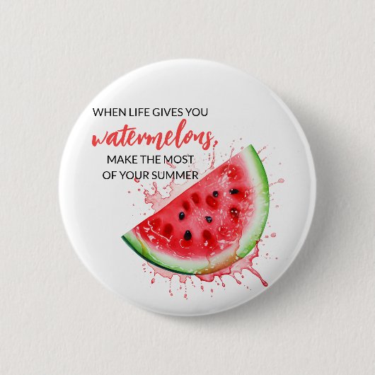 Trendy Sappig Watermeloen Zomerdesign Motivatie Ronde Button 5,7 Cm (Voorkant)