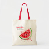 Trendy Sappig Watermeloen Zomerdesign Motivatie Tote Bag (Voorkant)