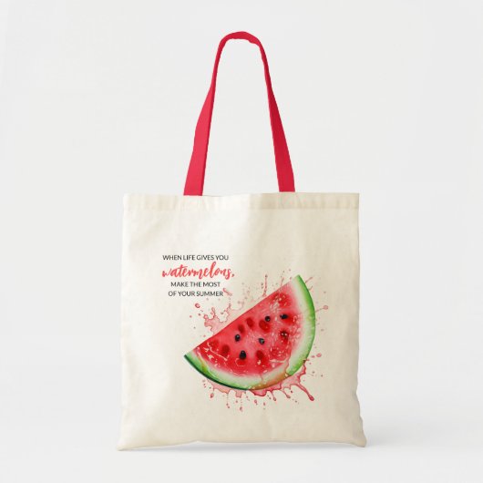Trendy Sappig Watermeloen Zomerdesign Motivatie Tote Bag (Voorkant)
