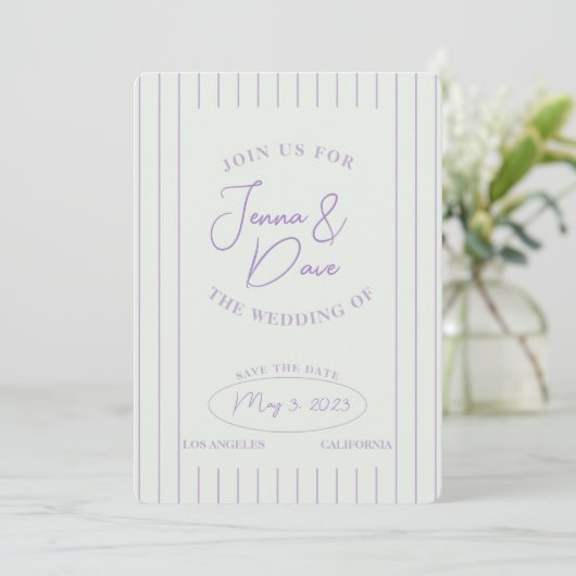Trendy Save the Date Bruiloft Eenvoudig en modern (Staand voorkant)