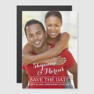 Trendy Save the Date Custom Photo Template Magnetische Uitnodiging