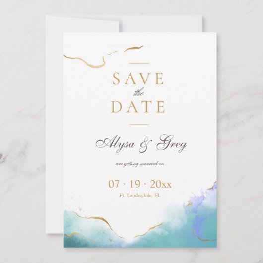 Trendy Save the Date Notice Aankondiging (Voorkant)