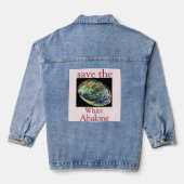 Trendy Save The White Abalone Quote Denim Jacket (Achterkant)