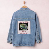 Trendy Save The White Abalone Quote Denim Jacket (Hangar)