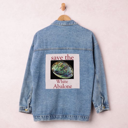 Trendy Save The White Abalone Quote Denim Jacket (Hangar)