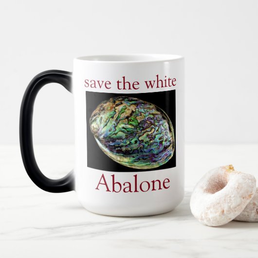 Trendy Save The White Abalone Quote Magische Mok (Met donut)