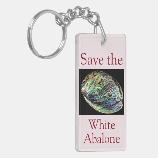 Trendy Save The White Abalone Quote Sleutelhanger (Voorkant Links)