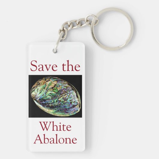 Trendy Save The White Abalone Quote Sleutelhanger (achterkant)
