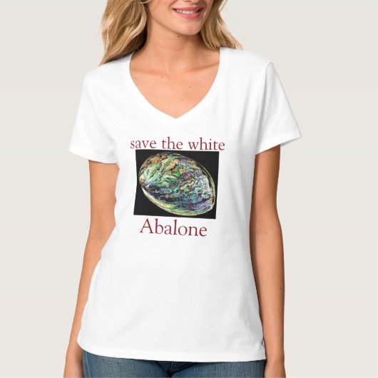 Trendy Save The White Abalone Quote Wit T-shirt (Voorkant)