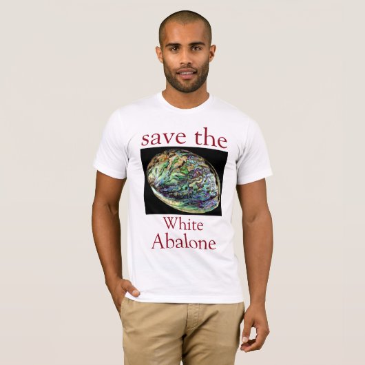 Trendy Save The White Abalone Quote Wit T-shirt (Voorkant volledig)