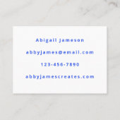 Trendy Scandinavian Unique Cobalt Blue Visitekaartje (Achterkant)