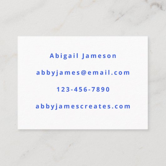 Trendy Scandinavian Unique Cobalt Blue Visitekaartje (Achterkant)