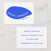 Trendy Scandinavian Unique Cobalt Blue Visitekaartje (Voorkant / Achterkant)