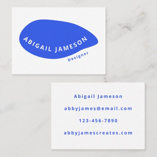 Trendy Scandinavian Unique Cobalt Blue Visitekaartje (Voorkant / Achterkant)