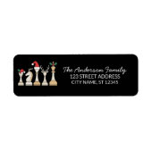 Trendy Schaakstukken Kerst Retouradres       Etiket (Voorkant)