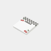 Trendy Schakenbord & Kersen Aangepaste Naam Post-it® Notes (Schuin)