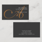 Trendy Schattig Plain Monogram Attorney Visitekaar Visitekaartje (Voorkant / Achterkant)