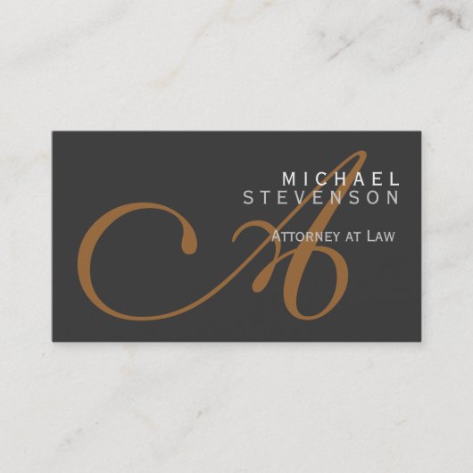 Trendy Schattig Plain Monogram Attorney Visitekaar Visitekaartje (Voorkant)
