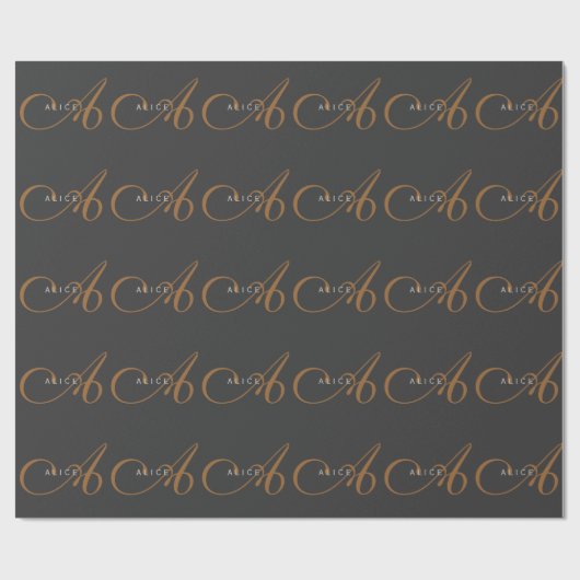 Trendy Schattig Plain Monogram Initiaal Naam Cadeaupapier (Vlak)